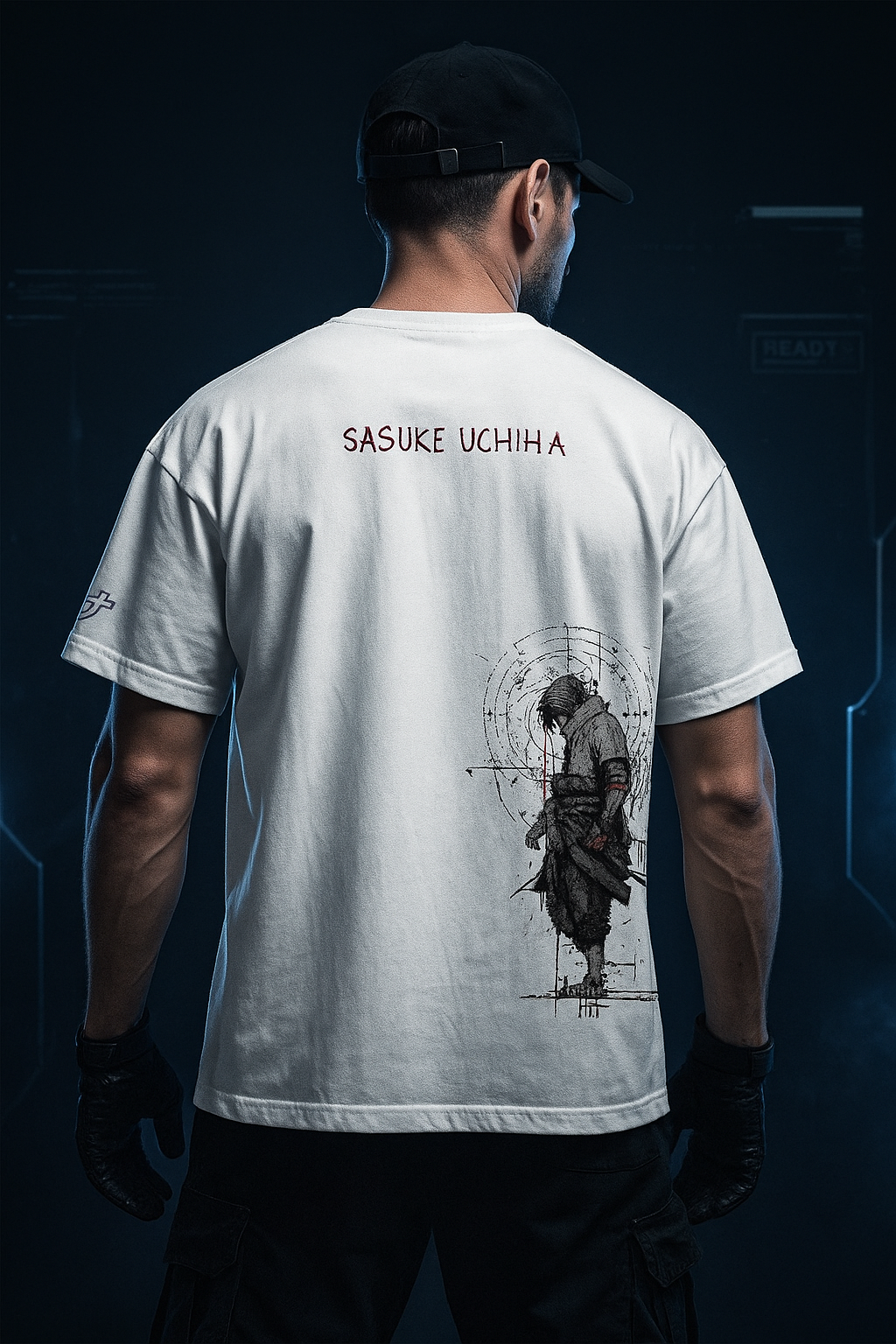 Sasuke Uchiha Premium Drop-Shoulder Tee – Luxe Anime Streetwear
